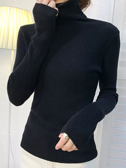 Women Fall Turtleneck Sweater Knitted Soft Pullovers Cashmere Jumpers