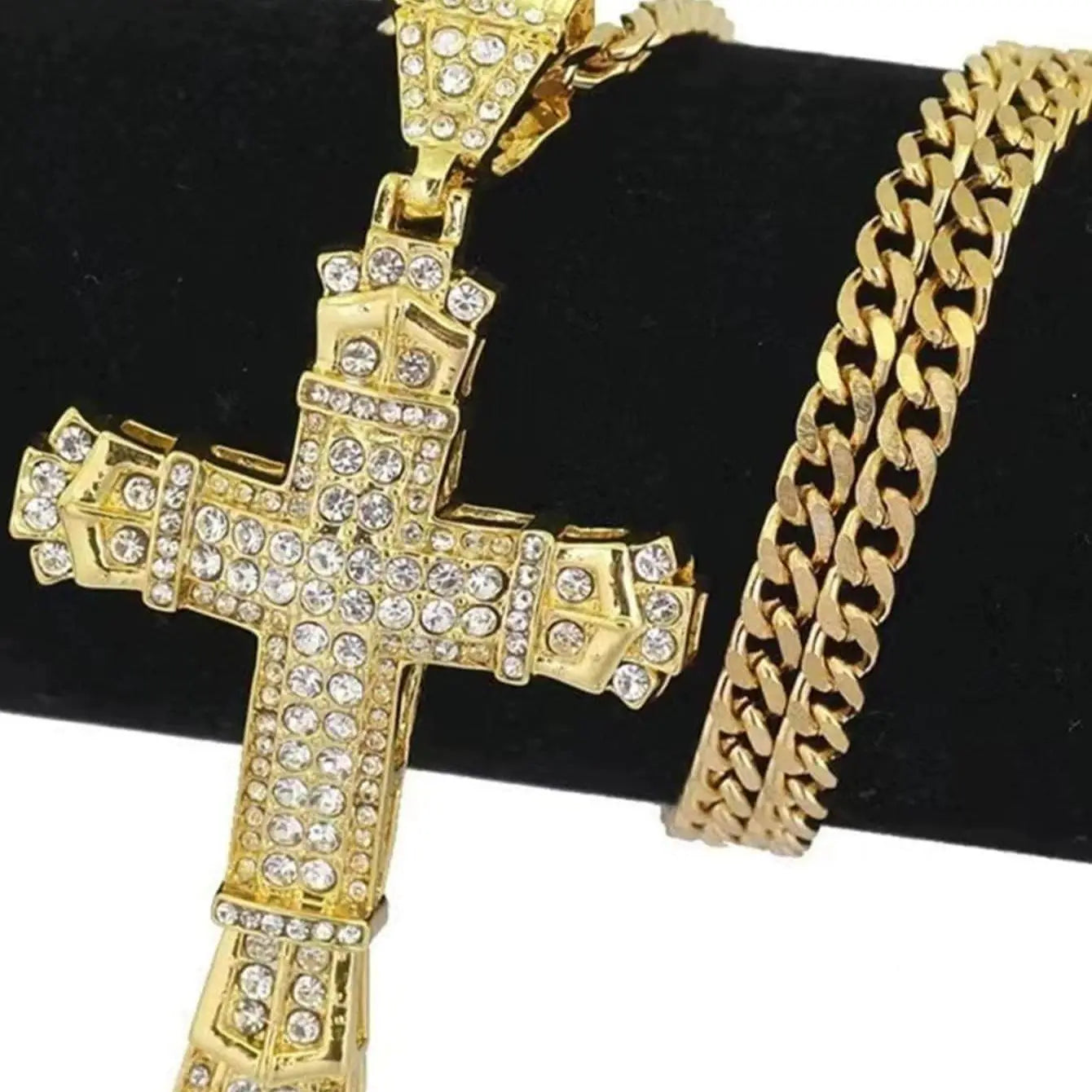 1 Simple Style MEN'S Rhinestone Christian Cross Rhinestone Pendant