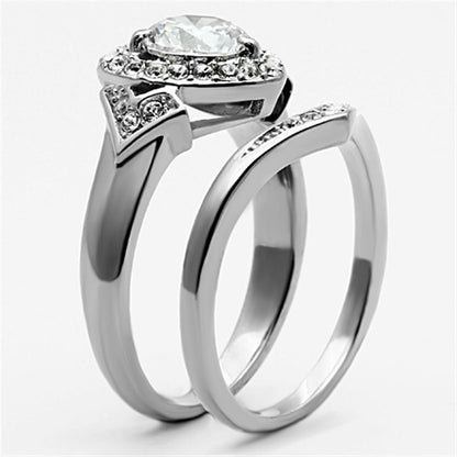 TK1087 - High polished (no plating) Stainless Steel Ring with AAA