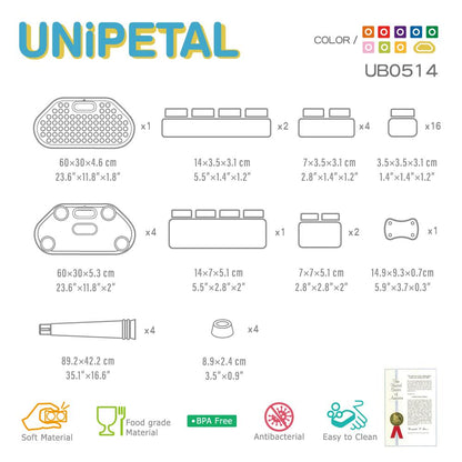 UNiPLAY Soft Building Blocks Table UNiPetal Yellow (#UB0514)