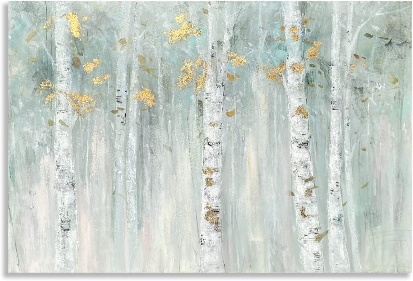 Gold Foil Birch Tree Canvas Wall Art