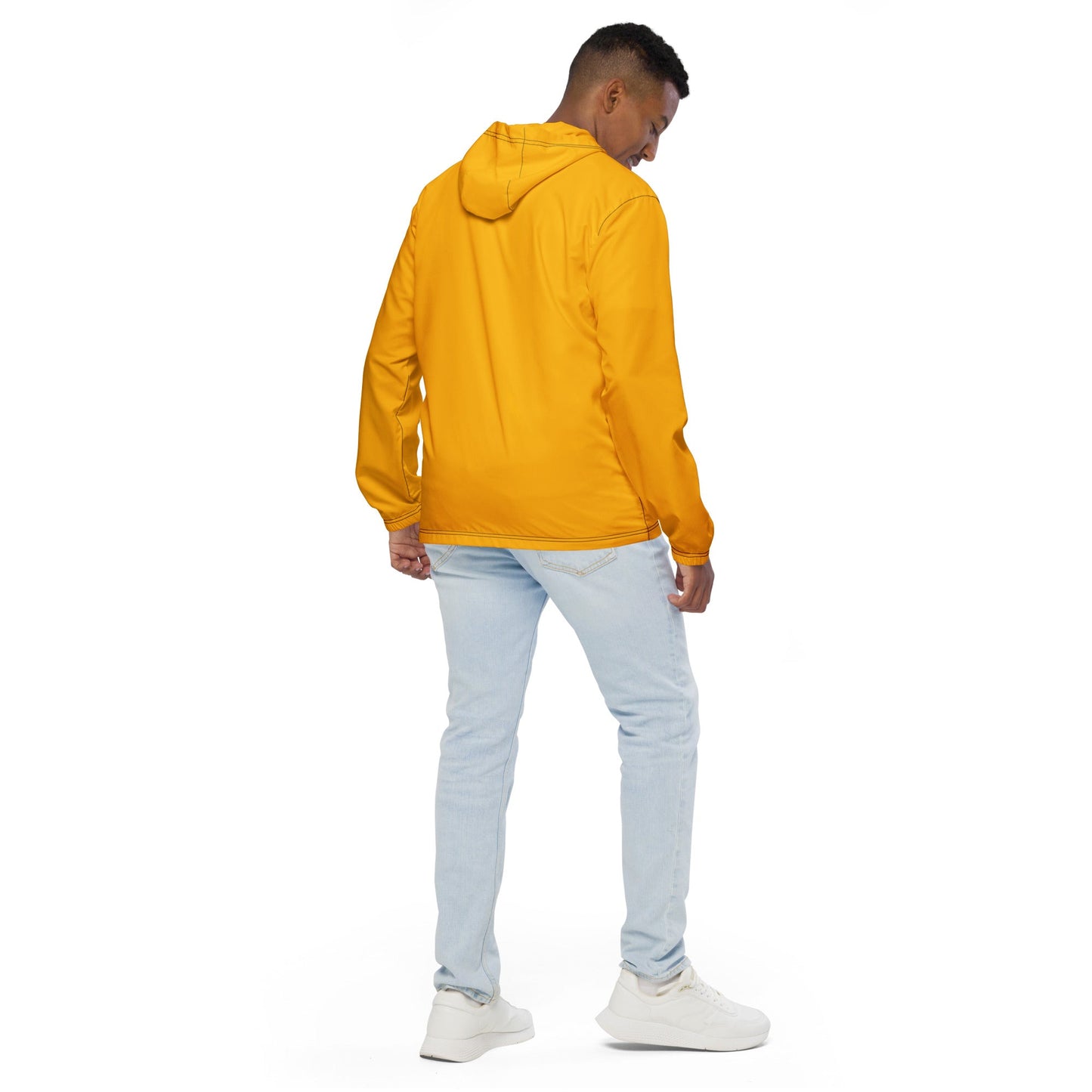 Mens Hooded Windbreaker Jacket - Golden Yellow