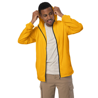 Mens Hooded Windbreaker Jacket - Golden Yellow