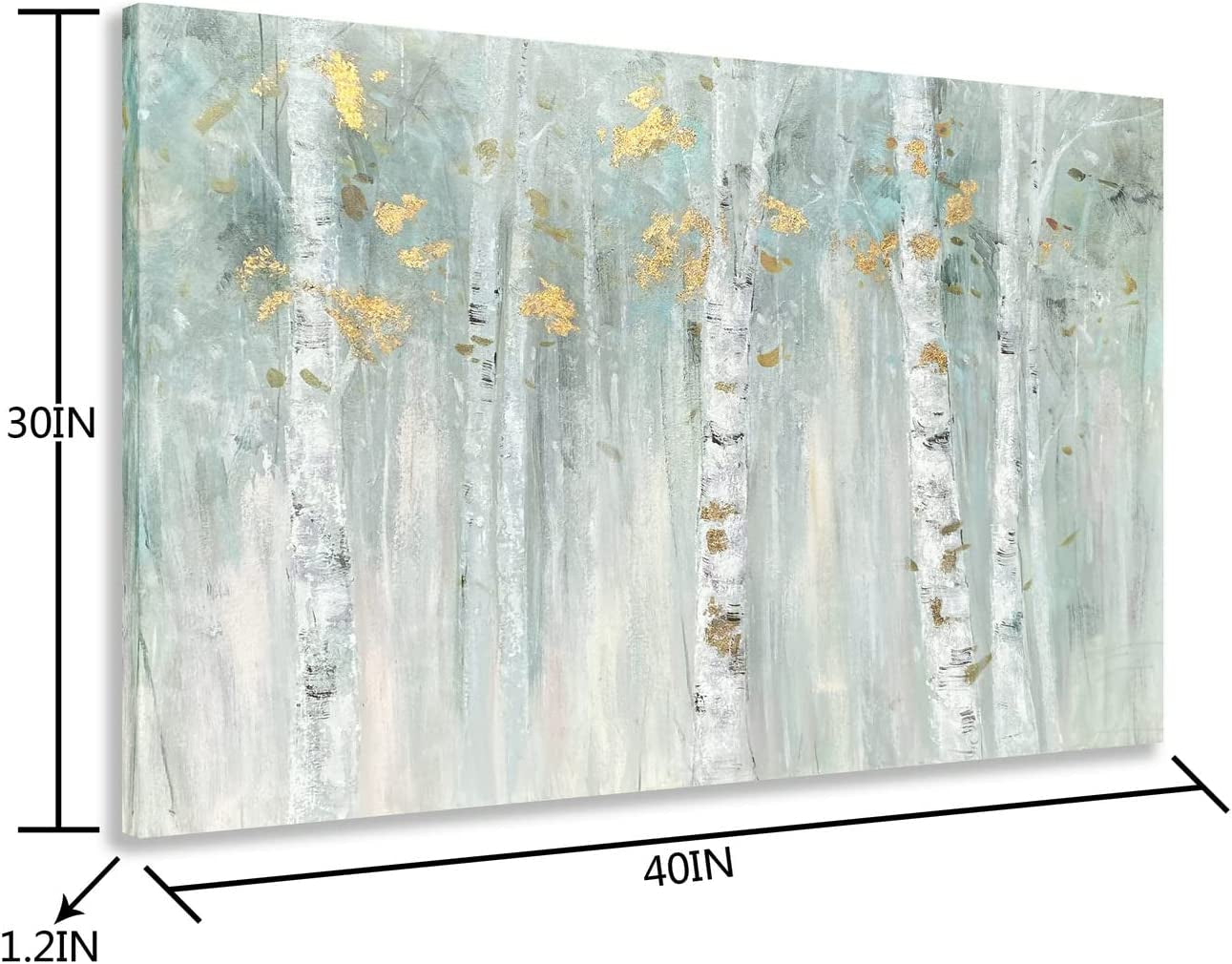 Gold Foil Birch Tree Canvas Wall Art