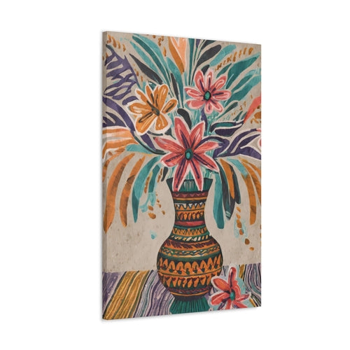 Canvas Wall Art Decor - Pastel Floral Vase