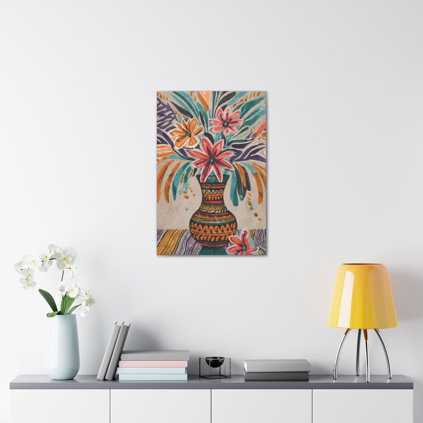 Canvas Wall Art Decor - Pastel Floral Vase