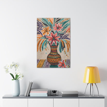 Canvas Wall Art Decor - Pastel Floral Vase