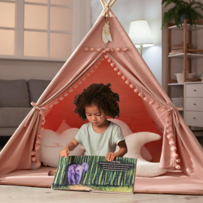 Teepee Tent for Kids with Padded Mat Foldable Tone Play Tents for Girl