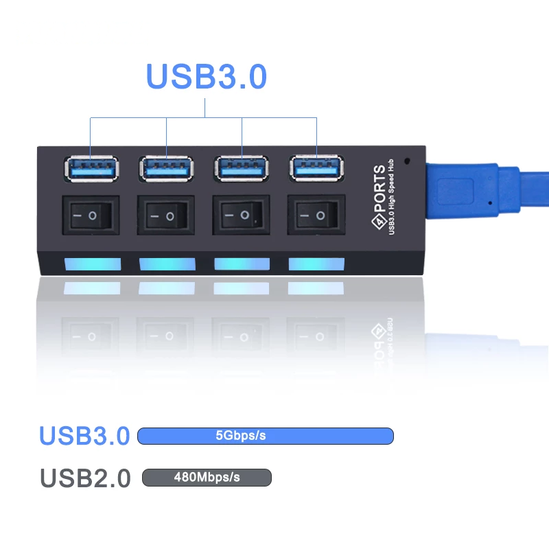 USB 3.0 Hub USB Hub 3.0 Multi USB Splitter 4/7 Port Multiple Expander