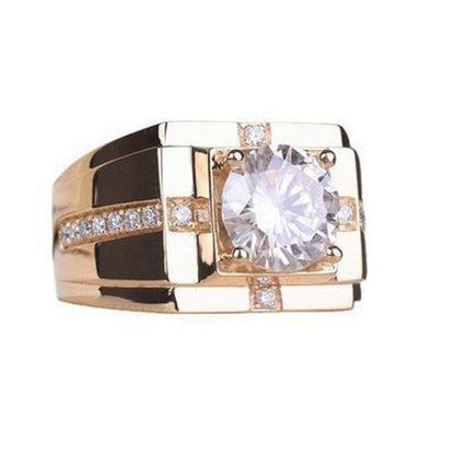 Moissanite Gold Plated Domineering Wedding Ring