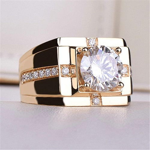 Moissanite Gold Plated Domineering Wedding Ring