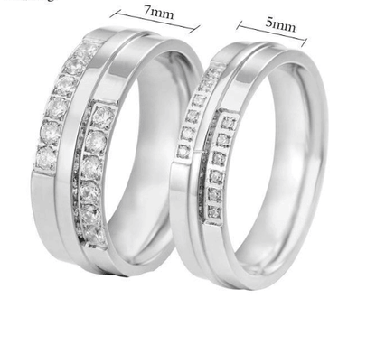 Titanium Steel Couple Ring Wedding Diamond Ring Single Tail Ring