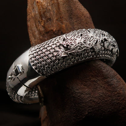 Dragon Bracelet, Dragon Bangle, handcrafted Bracelet, Sterling Silver