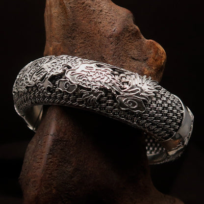 Dragon Bracelet, Dragon Bangle, handcrafted Bracelet, Sterling Silver