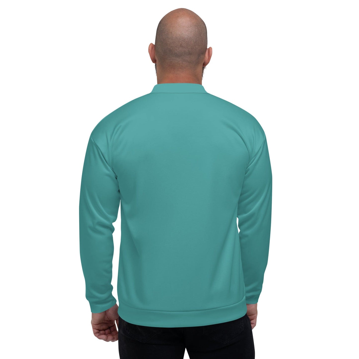 Mens Bomber Jacket Teal Green Lightweight Casual Outerwear Coat