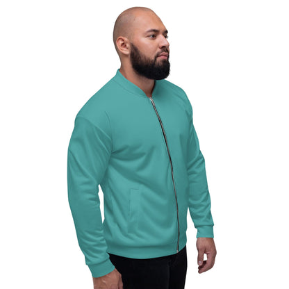 Mens Bomber Jacket Teal Green Lightweight Casual Outerwear Coat