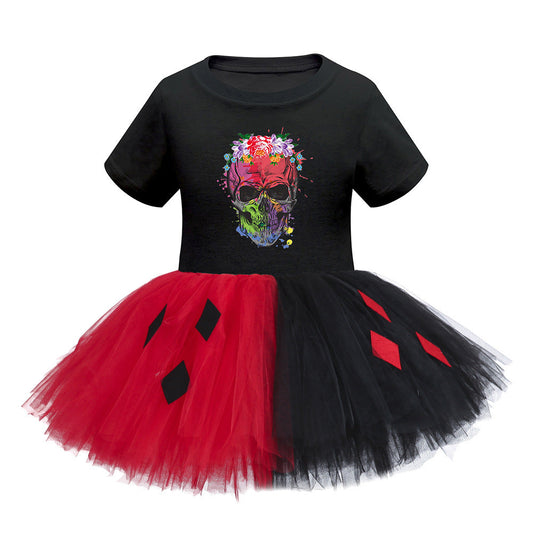 Arrival Girls’ Halloween Costume: Short Sleeves Cartoon Print Witches