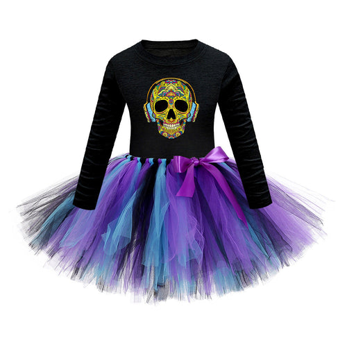 Arrival Girls’ Halloween Costume: Long Sleeves Cartoon Print Witches