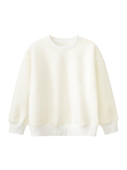 Arrival Baby Kids Plain Solid Color Crew Neck Long Sleeves Warm Cozy