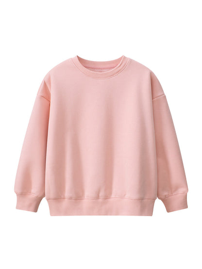 Arrival Baby Kids Plain Solid Color Crew Neck Long Sleeves Warm Cozy