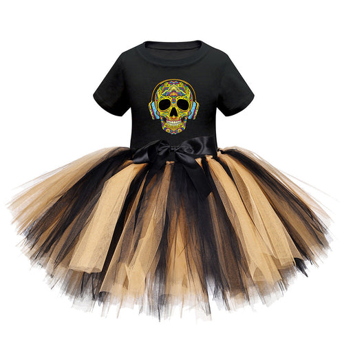 Arrival Girls’ Halloween Costume: Short Sleeves Cartoon Print Witches