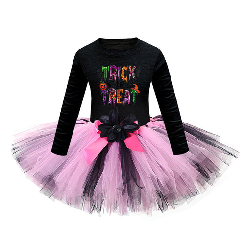 Arrival Girls’ Halloween Costume: Long Sleeves Cartoon Print Witches