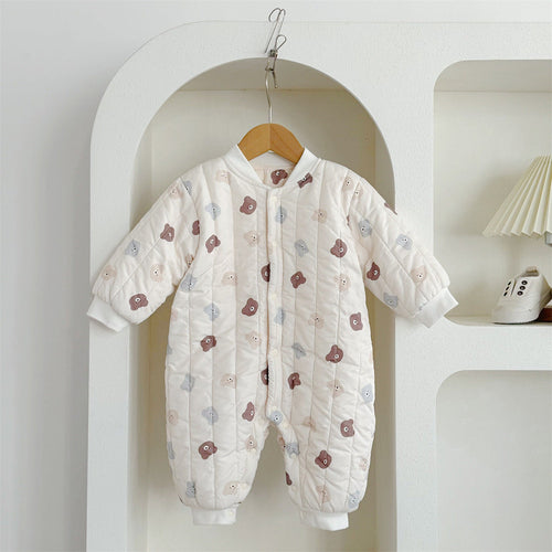 Autumn and Winter Arrival Unisex Baby’s Teddy Printed Fleece-lined and