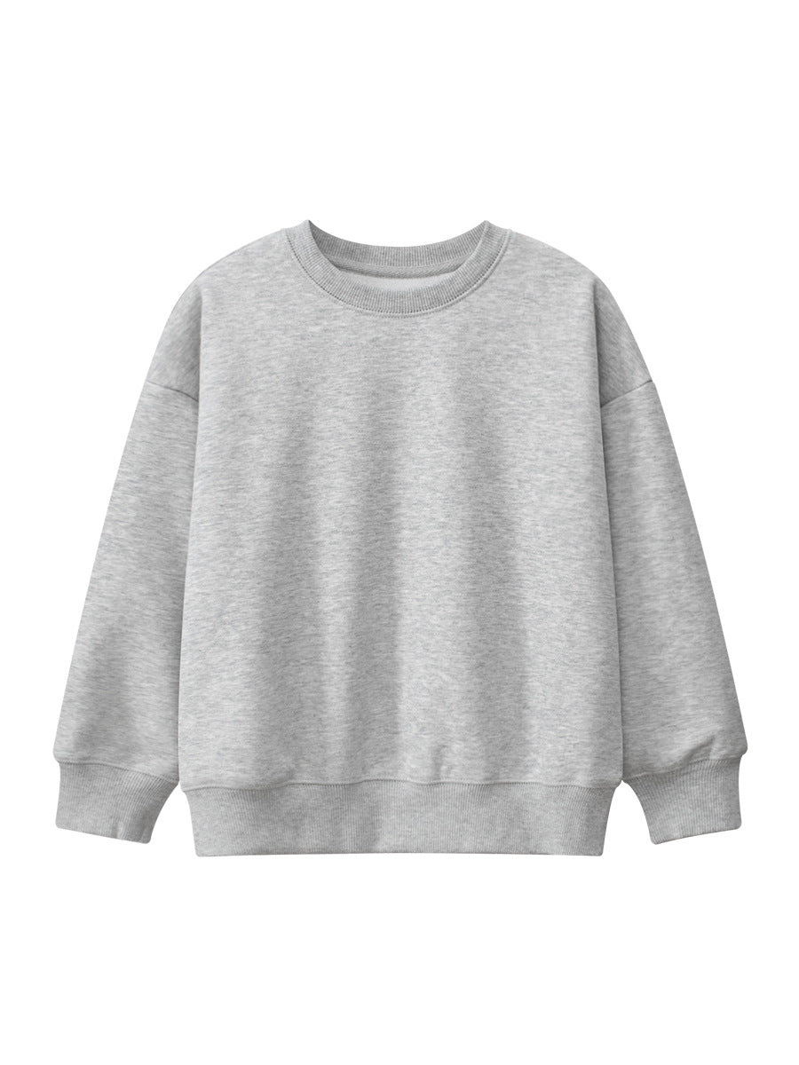 Arrival Baby Kids Plain Solid Color Crew Neck Long Sleeves Warm Cozy