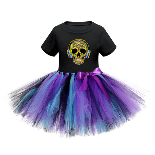 Arrival Girls’ Halloween Costume: Short Sleeves Cartoon Print Witches