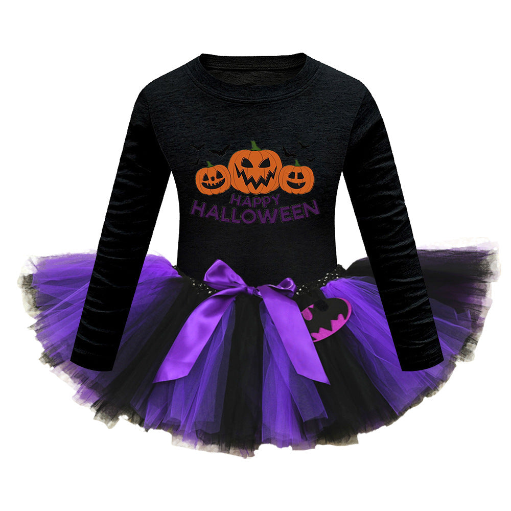 Arrival Girls’ Halloween Costume: Long Sleeves Cartoon Print Witches