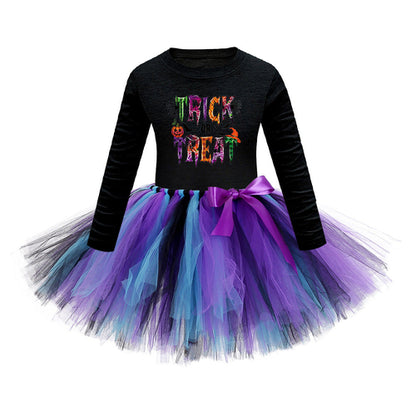 Arrival Girls’ Halloween Costume: Long Sleeves Cartoon Print Witches