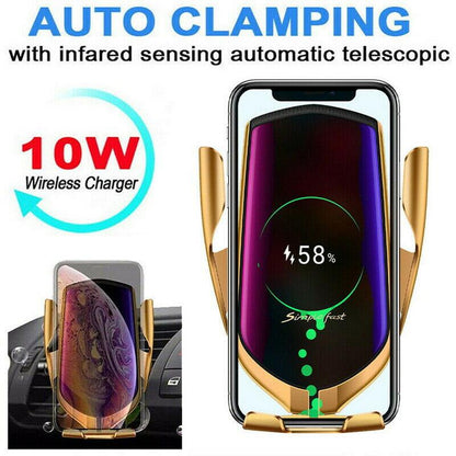 R1 Automatic Clamping 10W Car Wireless Charger For iPhone Xs Huawei LG